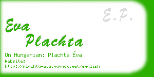 eva plachta business card